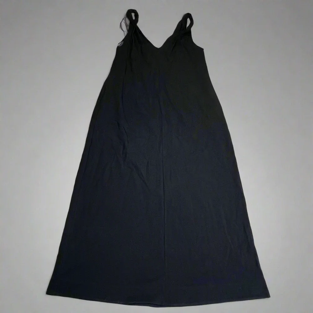 BRUNELLO CUCINELLI Ankle Dress W/ Shimmer Chest Accent 98% Cotton Women's Sz L - Picture 2 of 10